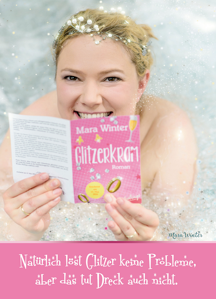 Autorin Mara Winter Glitzerkram - Postkarte